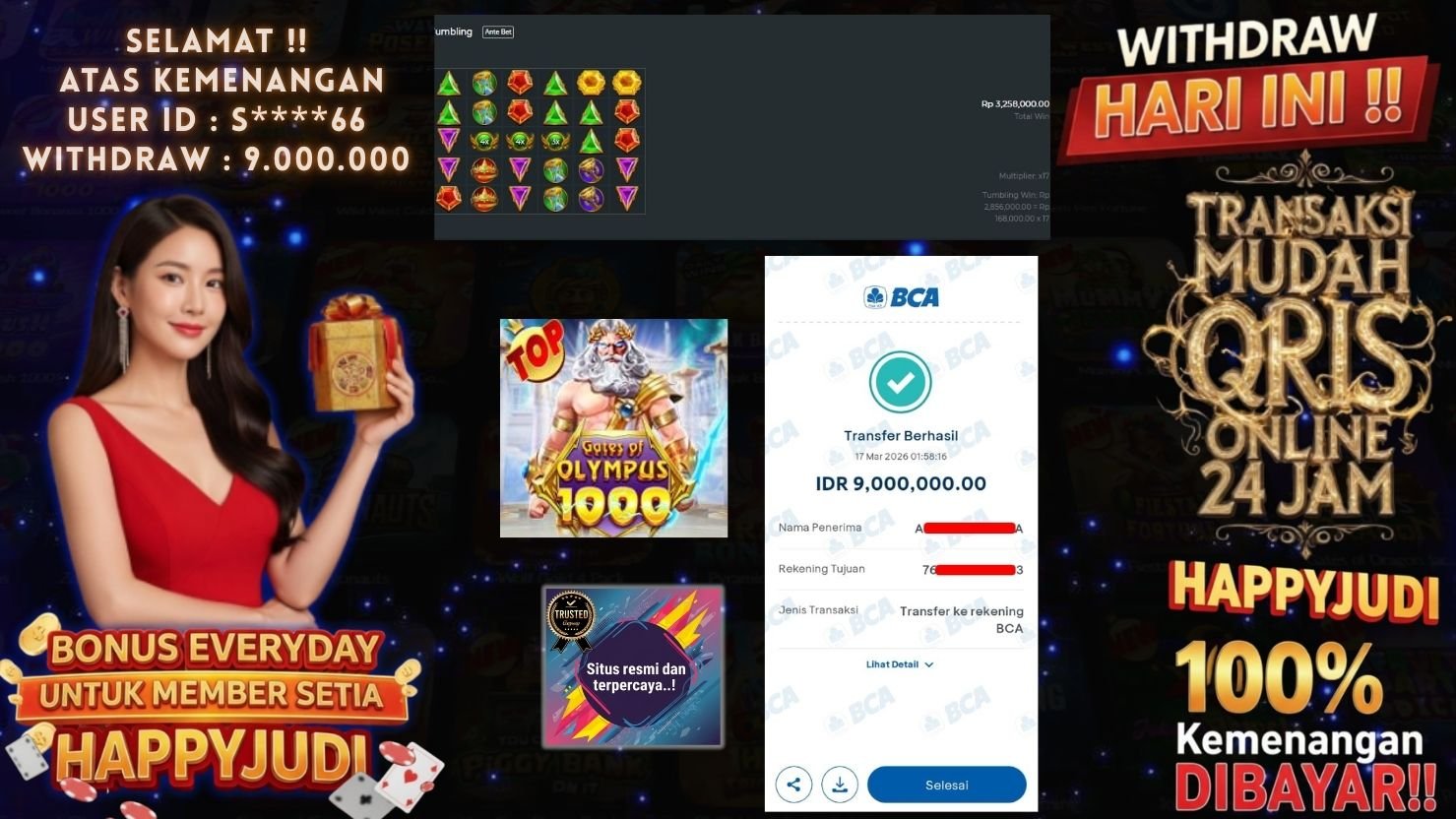 HAPPYJUDI JACKPOT SLOT GATES OF OLYMPUS 1000